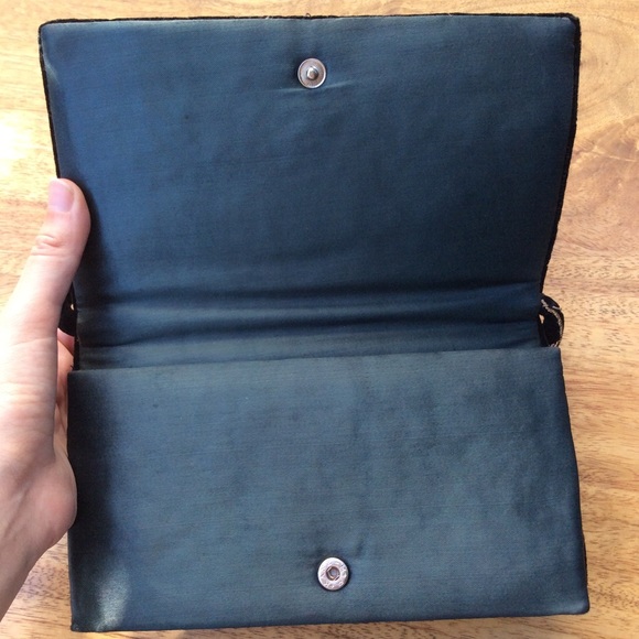 Vintage Kane M Authentic Stones Embroidered Clutch Wristlet Bag Luxury Purse - Picture 7 of 8